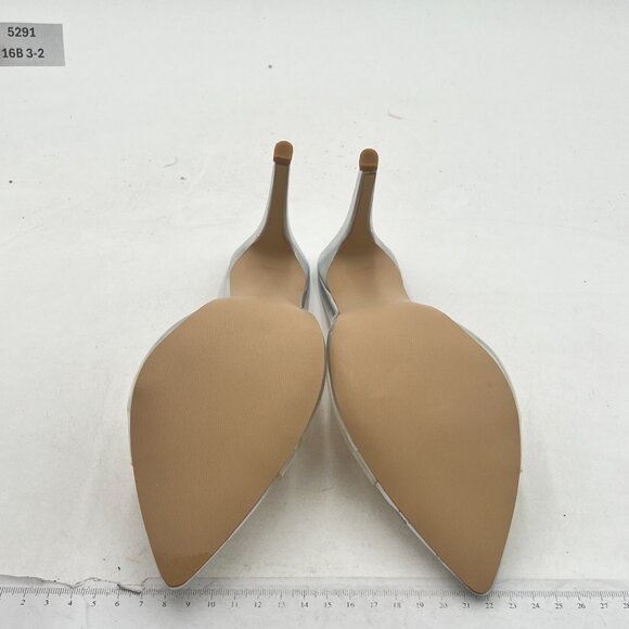 FOWT Silver Clear Mule Pointed Open Toe Slippers with Sexy High Heel Sandals - Picture 7 of 8